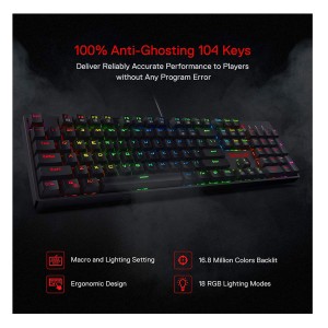 کیبورد گیمینگ مکانیکال با سیم ردراگون مدل SURARA K582 RGB V2